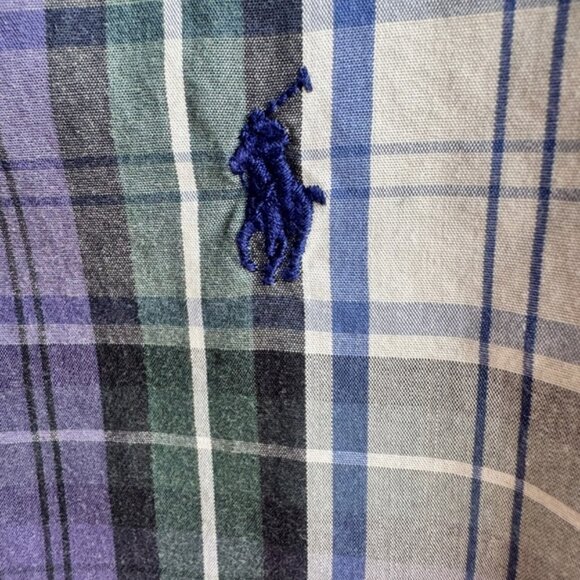 Ralph Lauren Short Sleeve Plaid Button Up Shirt Men's Size M - Picture 7 of 8